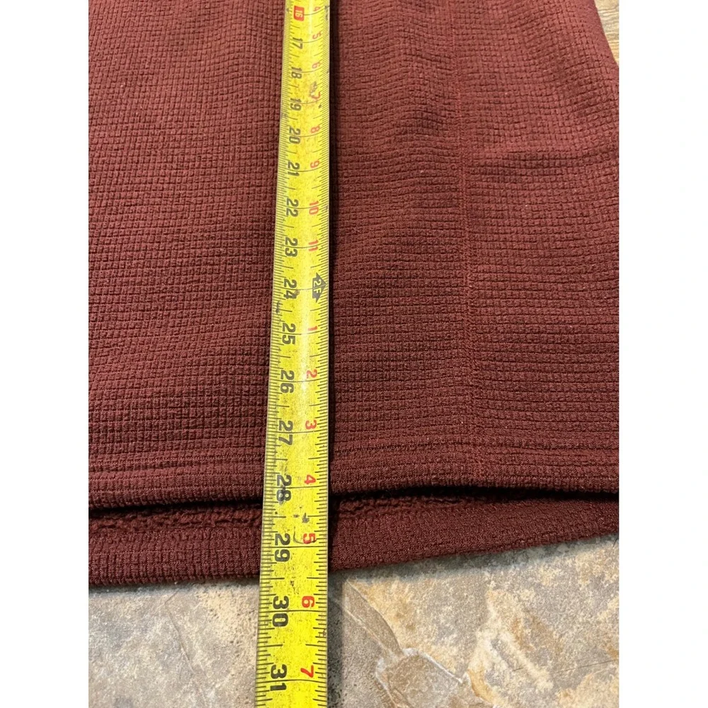 The North Face Pullover Mens XL Burgundy Waffle Grid Fleece 1/4 Zip
